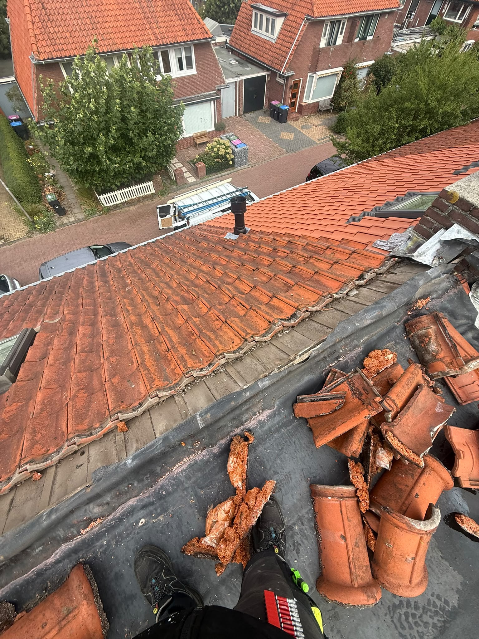 Werkzaamheden aan nokvorsten
